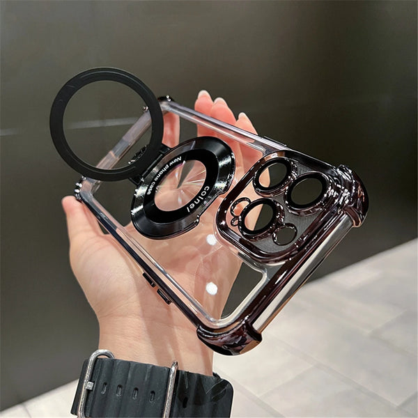 Shockproof Clear Case with Magnetic Holder for iPhone - IPH4