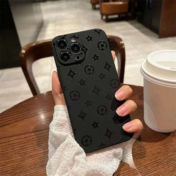Classic Luxury Retro Design Soft TPU iPhone Case Black - IPH4